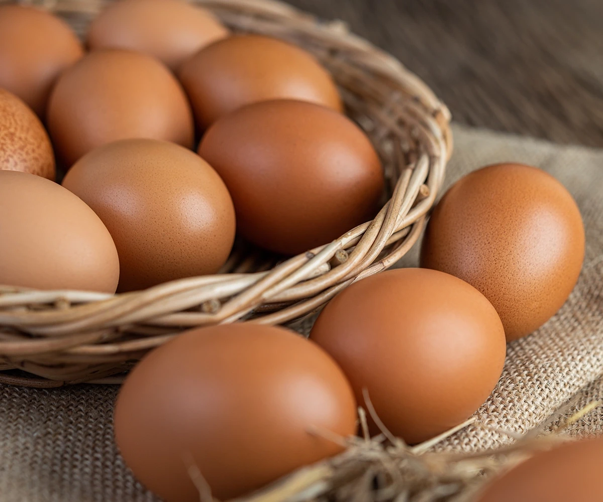 Eggs in a basket