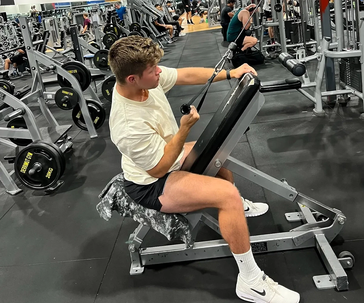 Ambassador - Tom Johnson training with big weights