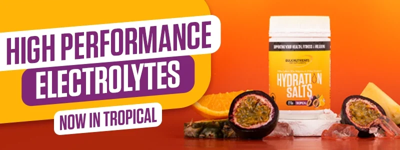 1000mg of Sodium, 200mg of Potassium, 60mg of Magnesium, high performance electrolytes salts now in Tropical flavour