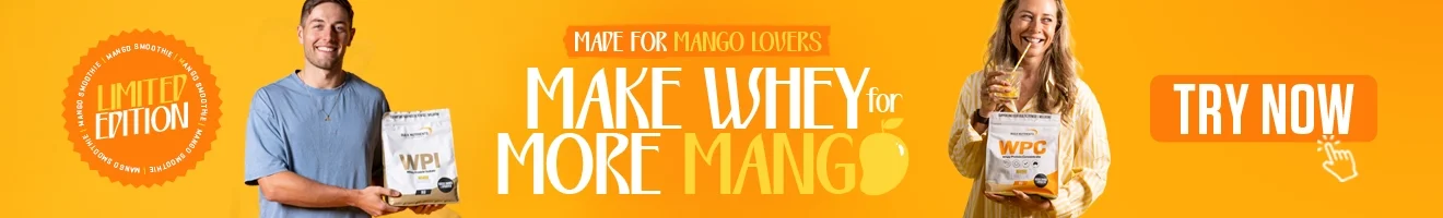 Made for mango lovers, make whey for more mango! Introducing Mango Smoothie, our newest flavour now available in Whey Protein Isolate and Whey Protein Concentrate.