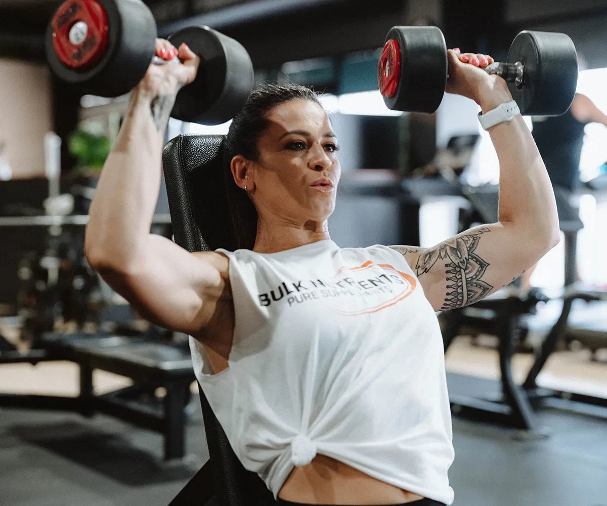 Bulk Nutrients Ambassador Tammie Sarkozy lifting weights