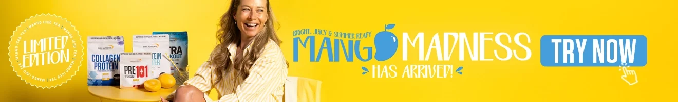 Mango Iced Tea now in Protein Water, Pre-Workout 101 & Collagen Protein — plus Intra Workout Mango & Passionfruit for even more tropical flavour.
