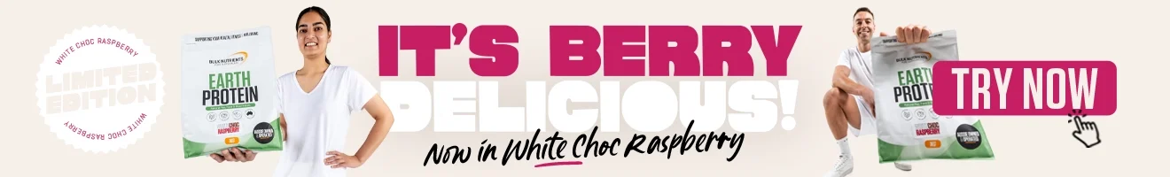 Limited Edition White Choc Raspberry - Earth Protein - It's Berry Delicious - Try Now!