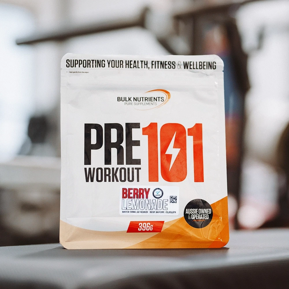 Bulk Nutrients' Pre Workout 101 certified to crush workouts offers sustained energy more focus and no crash
