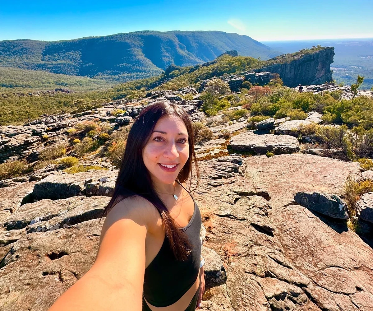 Ambassador - Sarah Nehme walking in the victorian mountains