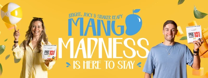Pre Workout 101 - Mango Iced Tea - Bright, juice & Shaker ready Mango Madness is here to stay.