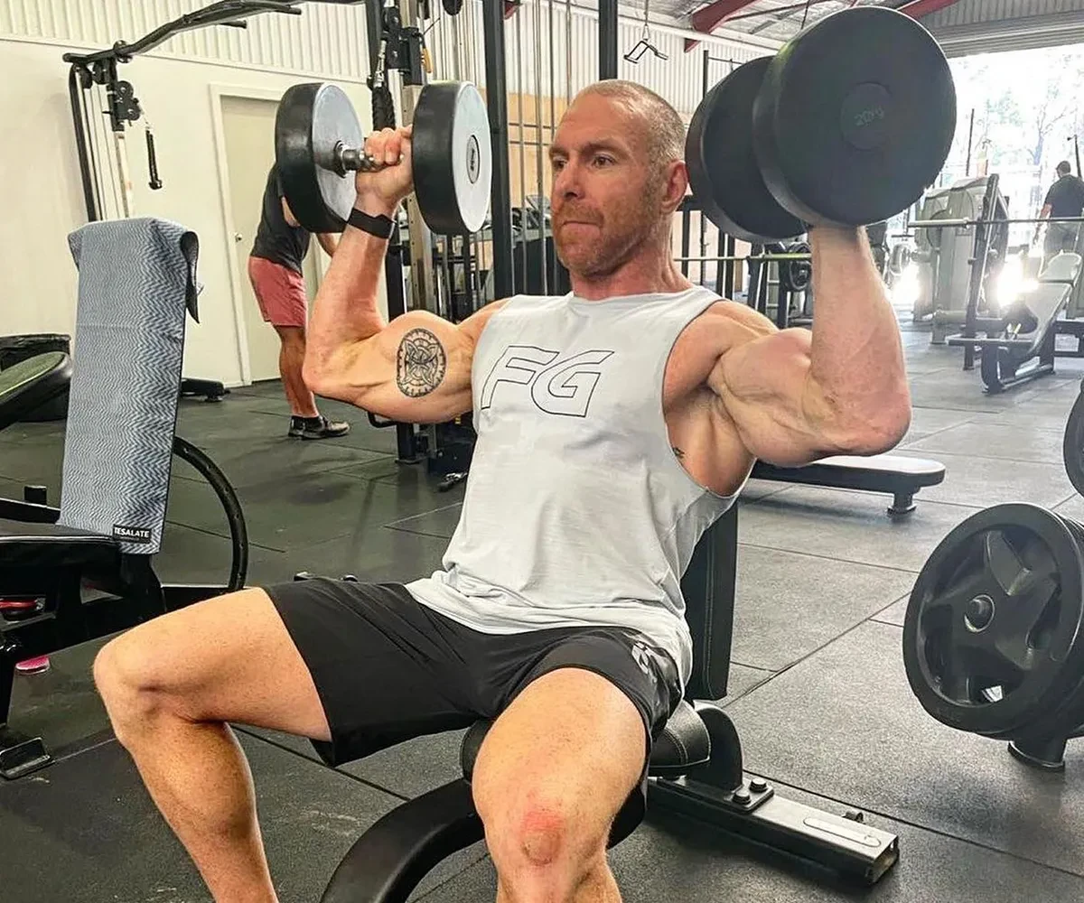 Bulk Nutrients Ambassador Bobby Dee in the gym with big weights