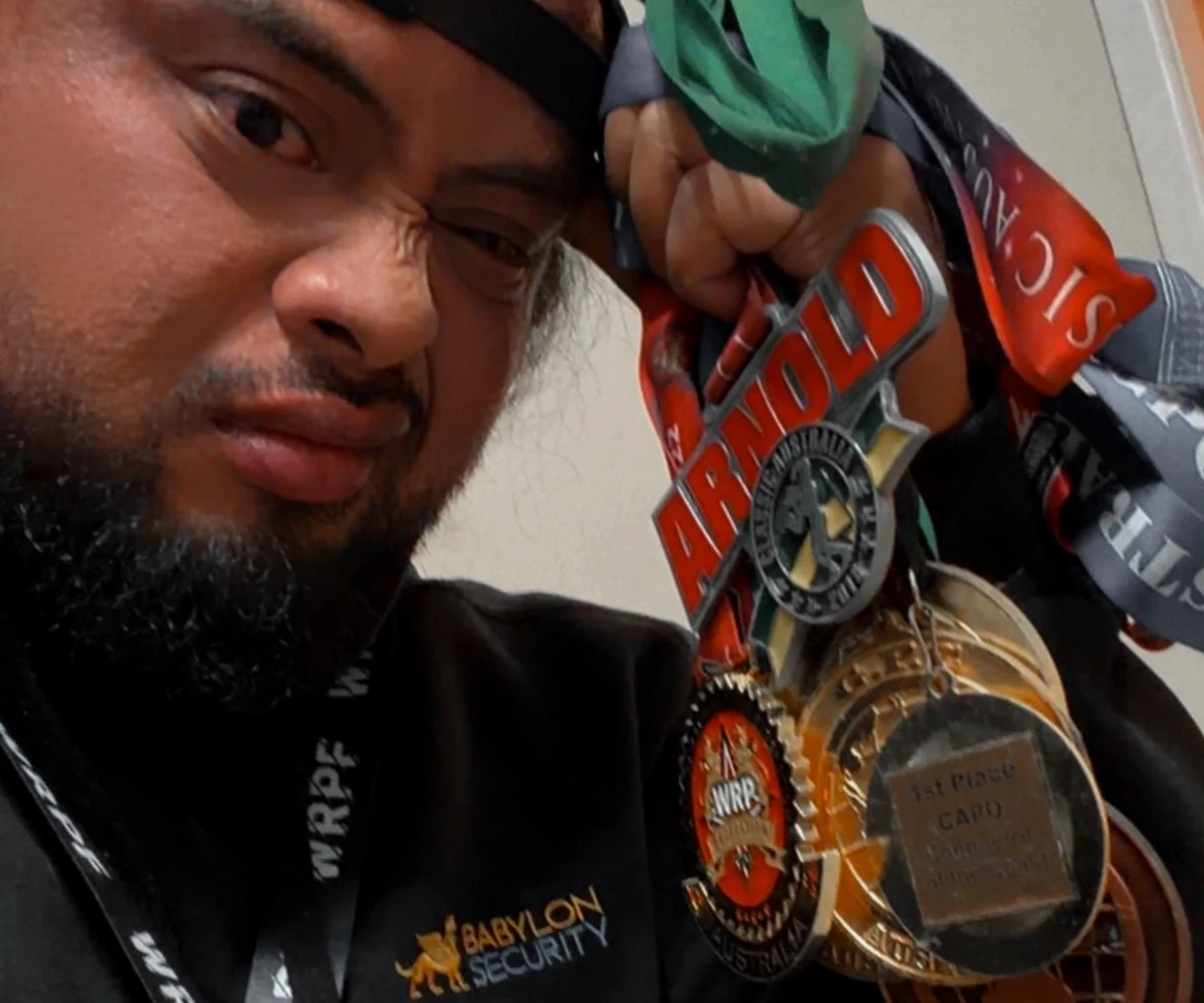 Ambassador - Vasa Samataua with some of his medals