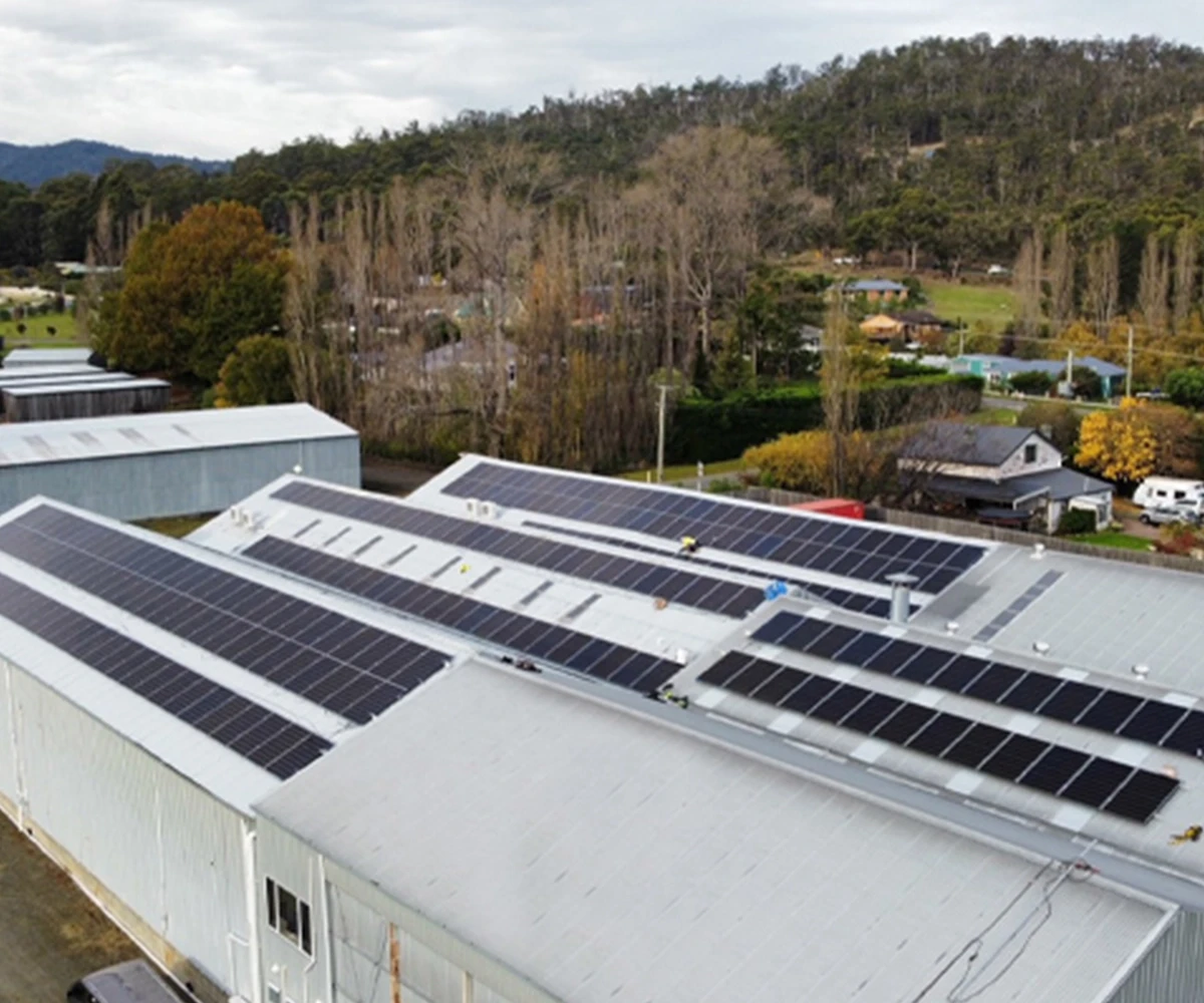 Grove's roof with solar panels - 100KW solar system