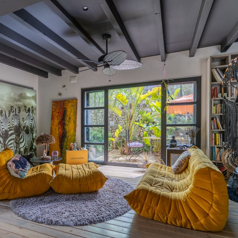 Living Room with Chimney