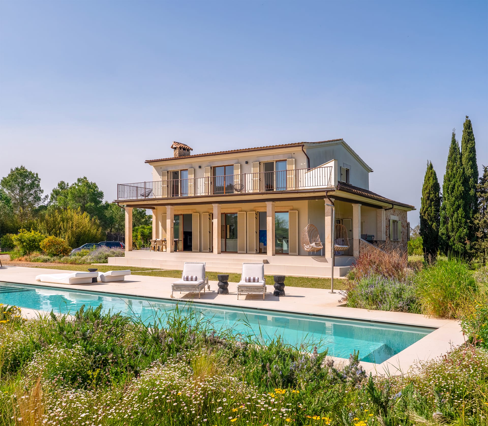 Villa in Mallorca photographed from above by day