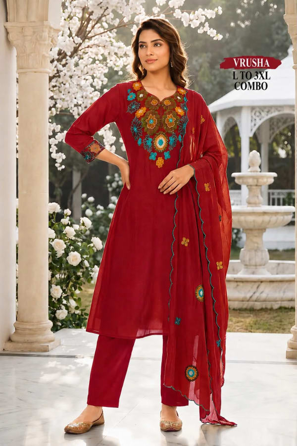 VRUSHA ELEGANT SHORT ANARKAIL from Lj by Resham Textiles
