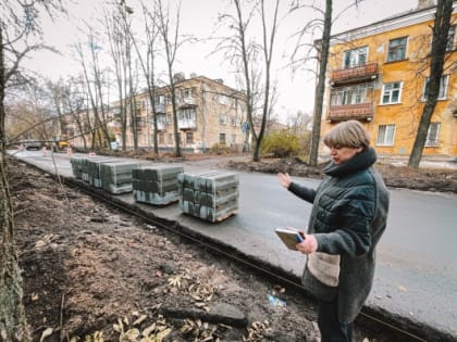 Елена Кузнецова проинспектировала ход работ по ремонту улицы Карла Либкнехта