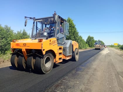 Ремонт участка автомобильной дороги в Рыбинском районе идет с опережением графика
