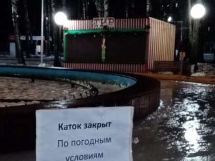 Каток в Юбилейном парке Ярославля приостанавливает работу