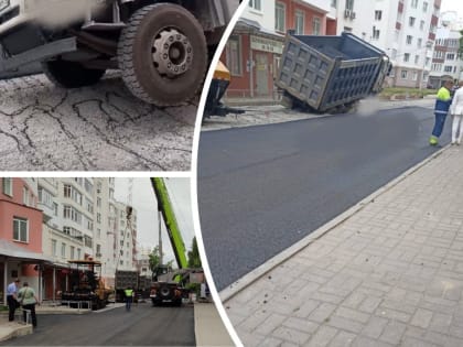 В Ярославле при ремонте проезда провалился грузовик с асфальтом