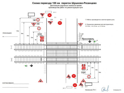 Ограничение движения на ж/д переезде 155км 12 июля