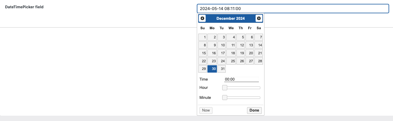 DateTimePicker Preview