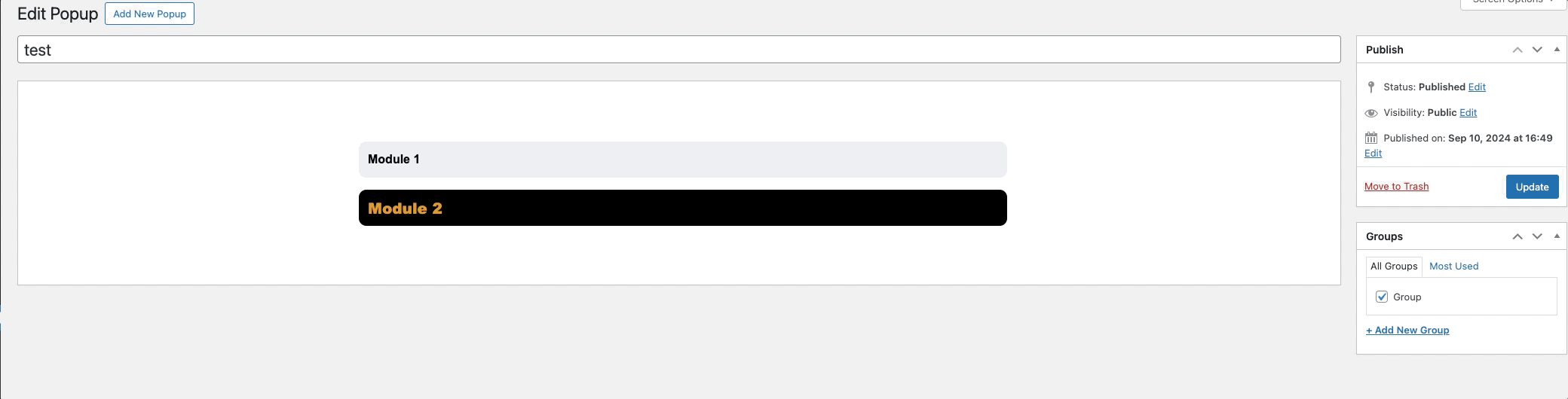 Visual Builder Modal Preview