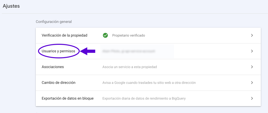 Seleccionar usuario y permisos