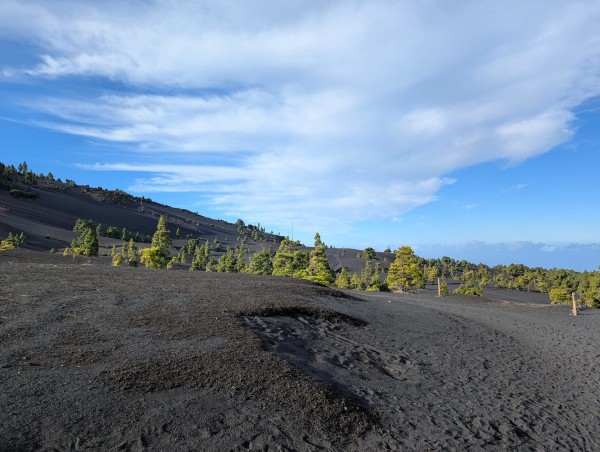 Fotografía de El Paso que muestra desierto y volcán.
