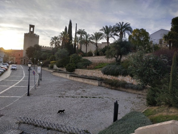 Fotografía de Badajoz que muestra ciudad, templo y ruinas.