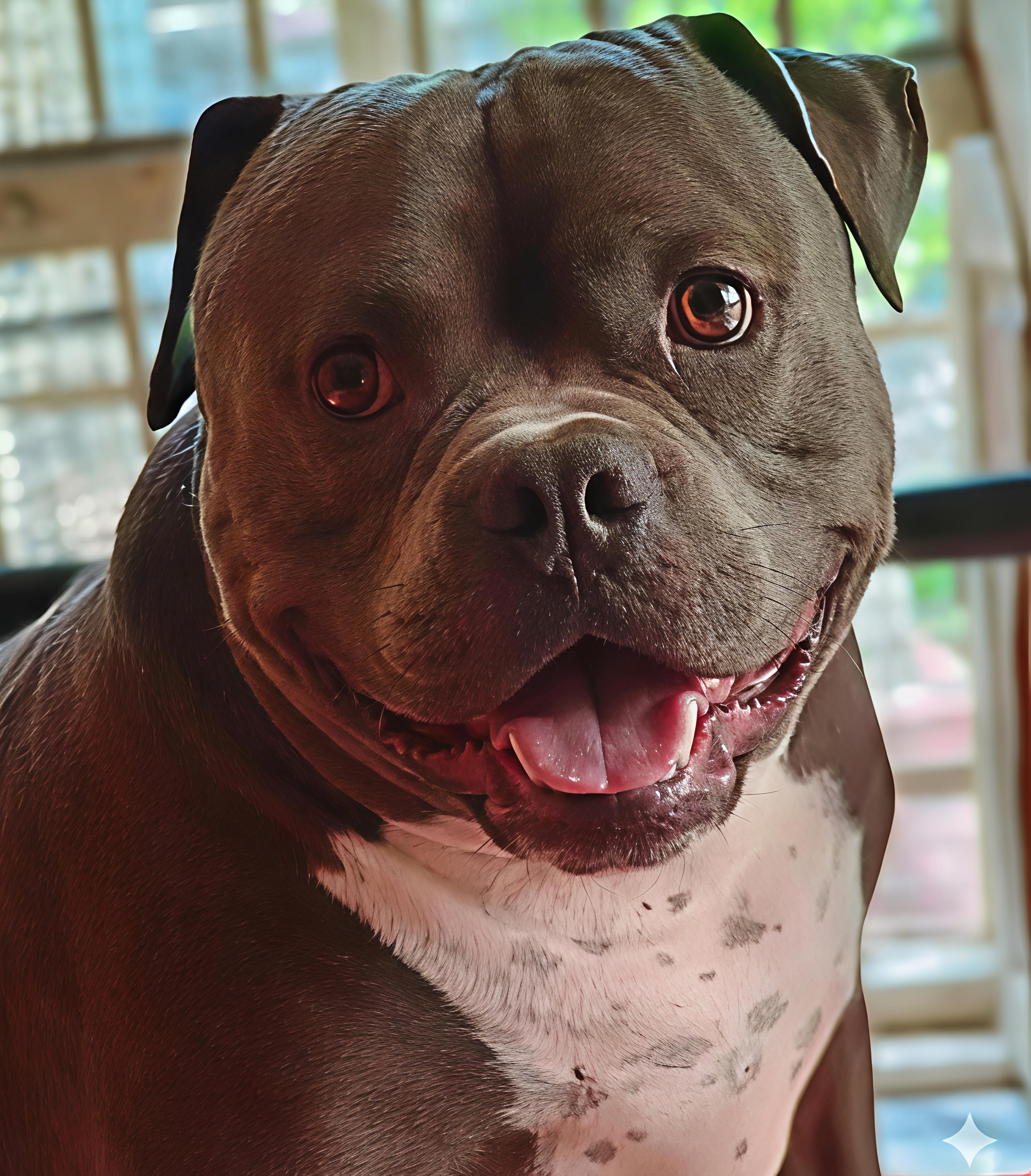 Happy adopted dog with family