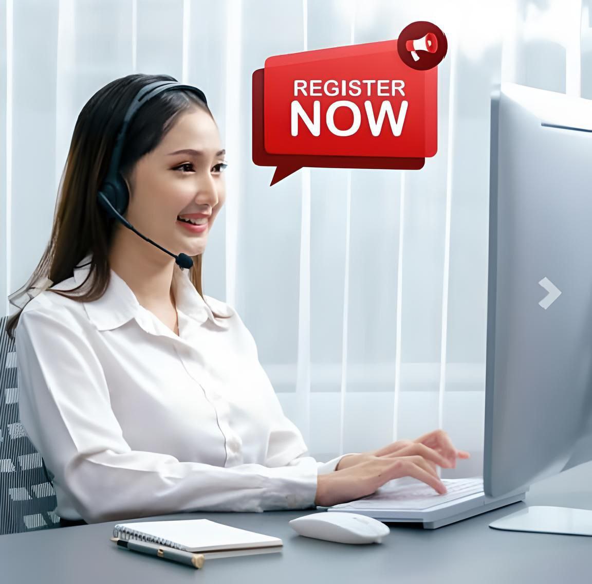 Background gambar bergaya abstrak dengan warna merah dan biru yang mewakili branding lowongan kerja, dengan pola geometris dan gradasi warna yang halus