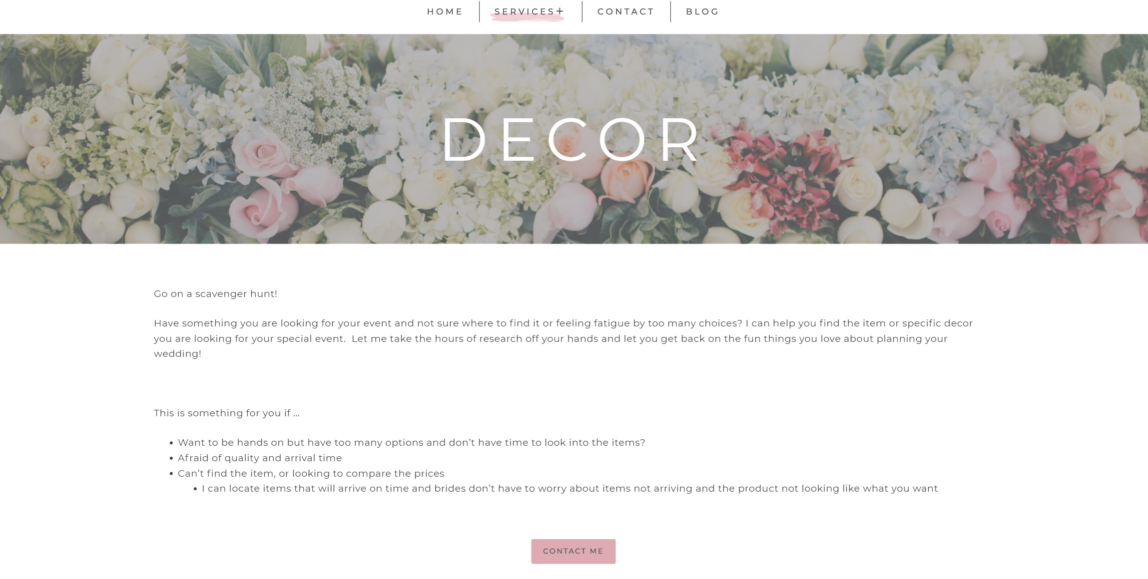 Merry Me decor services page