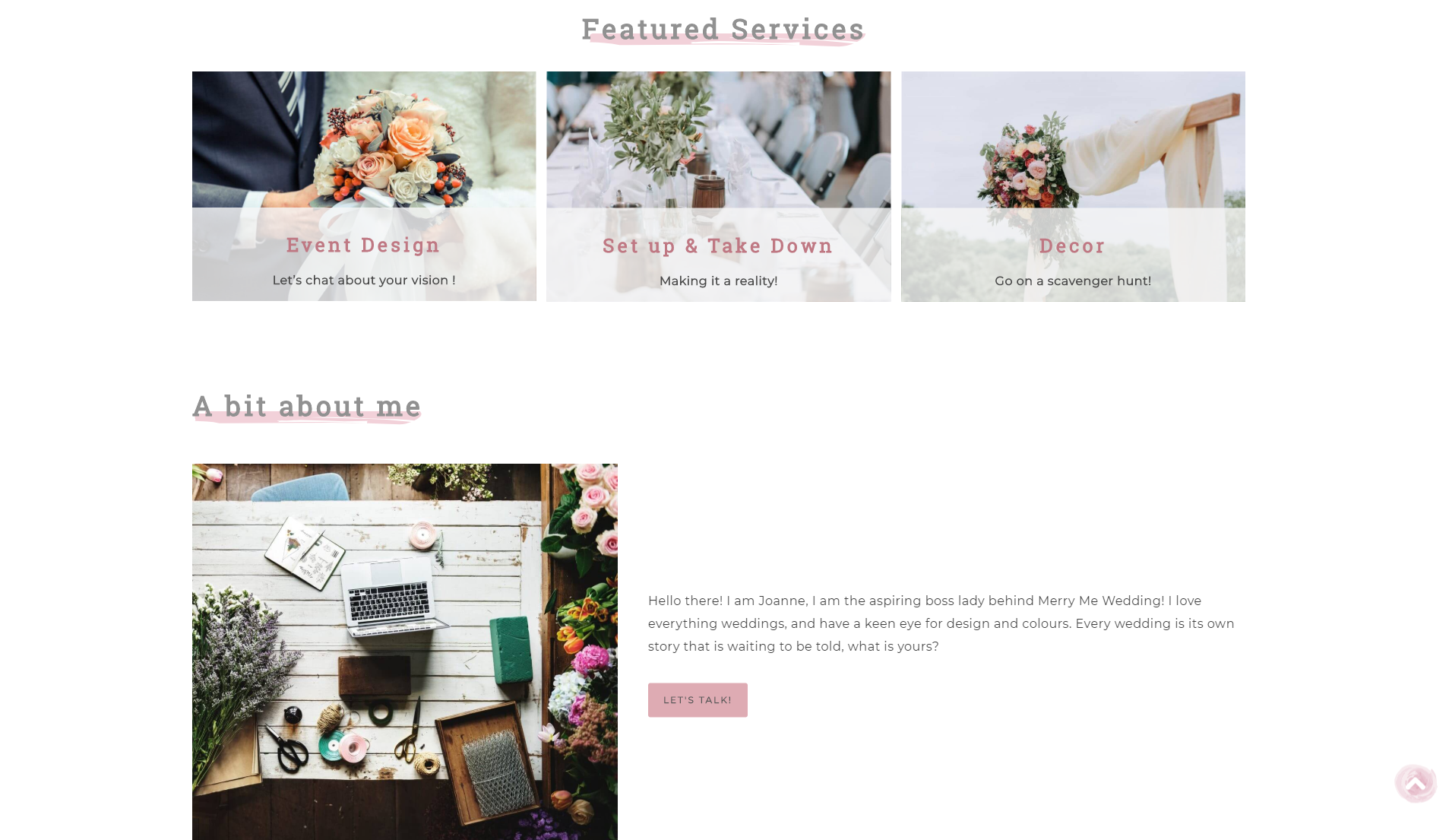 Merry Me home page