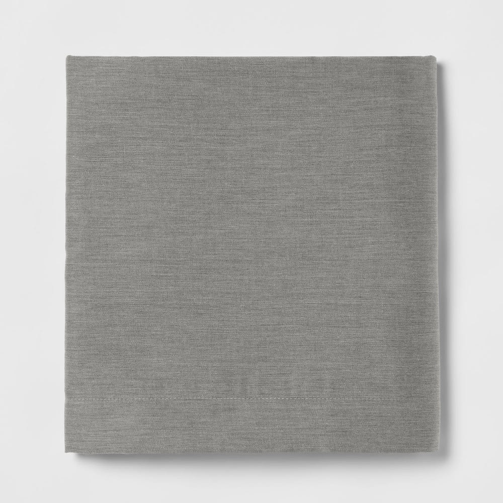 Twin/Twin XL Easy Care Cotton Blend Sateen Flat Sheet Gray - Room Essentials™: 225 Thread Count, OEKO-TEX Certified