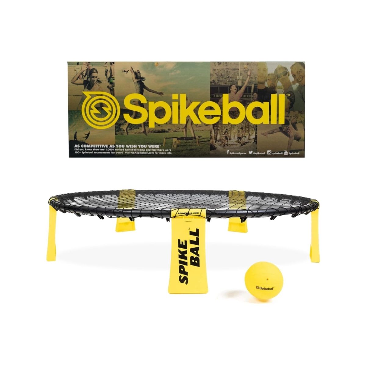 Spikeball Game Set - Played Outdoors, Indoors, Lawn, Yard, Beach, Tailgate, Park - Includes 1 Ball, Drawstring Bag, and Rule Book - Game for Boys, Girls, Teens, Adults, Family
