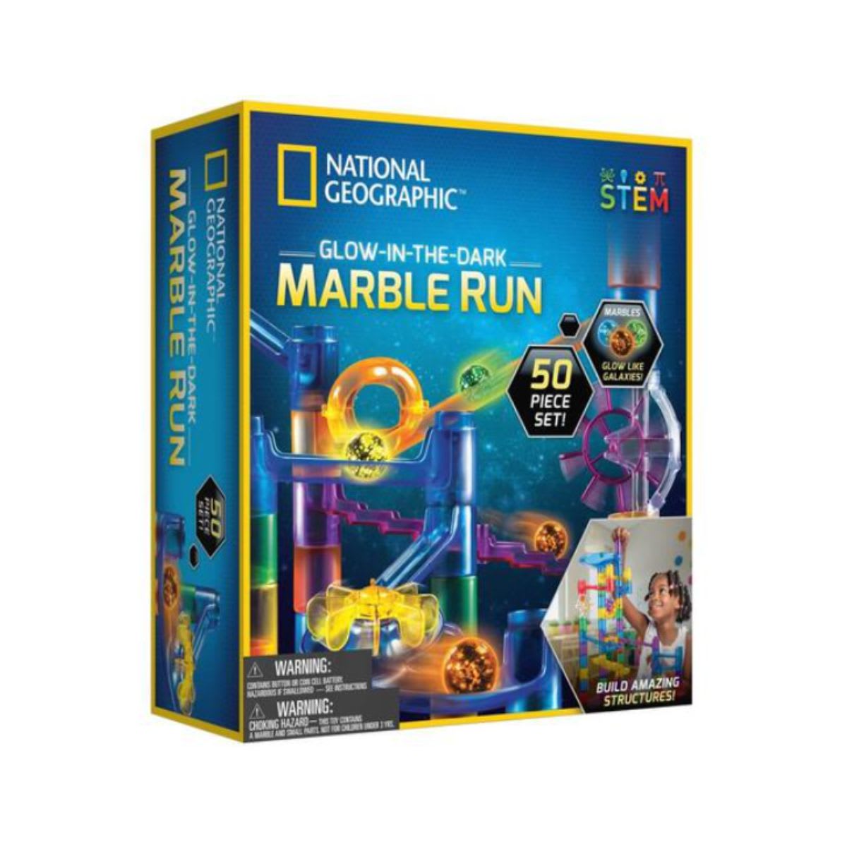 National Geographic 50 Pieces Glow-In-The-Dark Marble Run