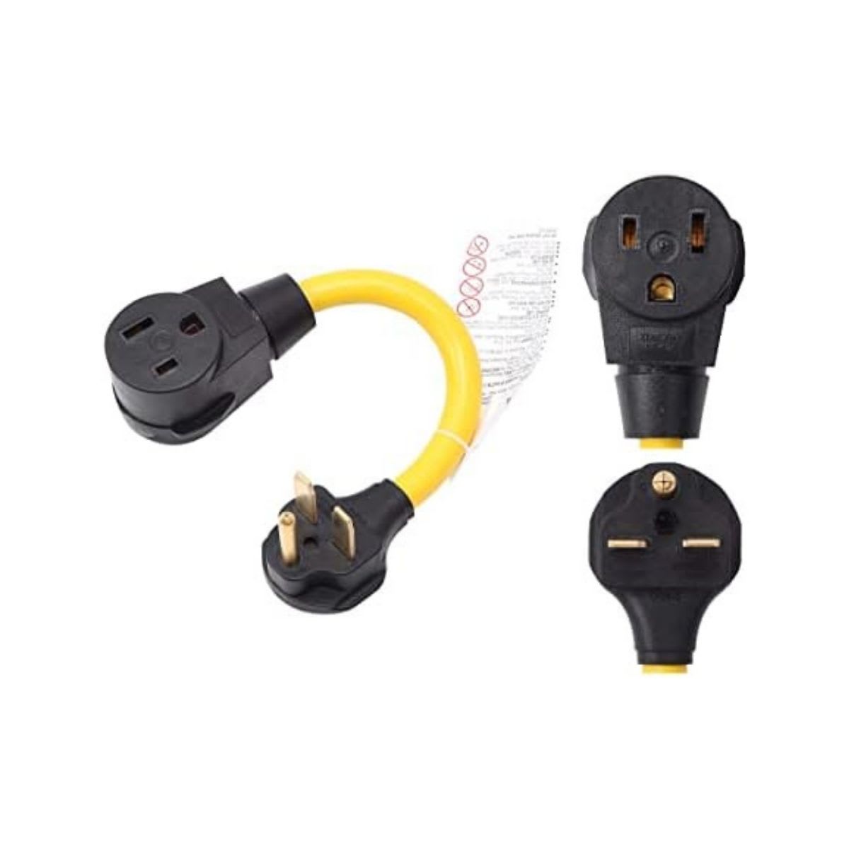 ONETAK NEMA 6-30P to 6-50R 240V 30 Amp 3 Prong Male Plug to 3 Prong Female Receptacle Dryer Welder Power Cord Adapter