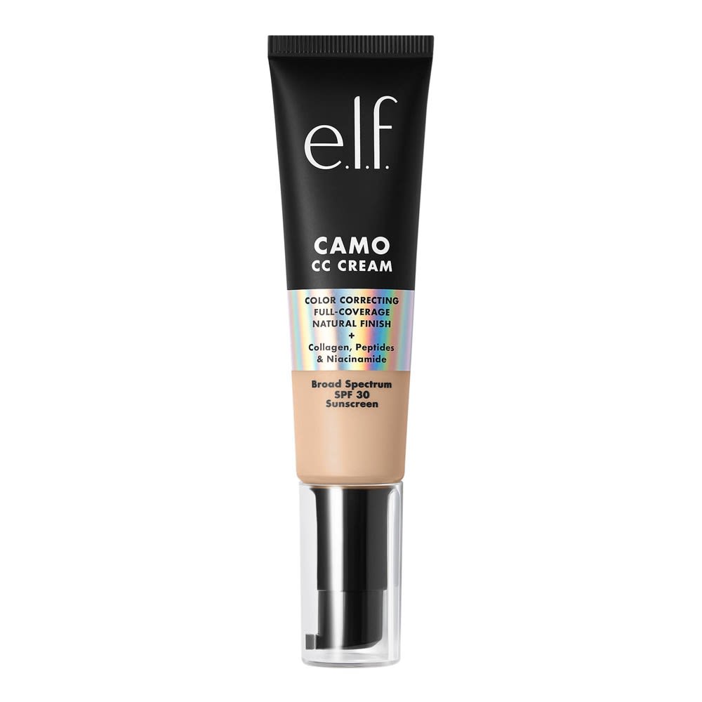 e.l.f. Camo CC Cream, Color Correcting Medium-To-Full Coverage Foundation, Improves Skin Texture & Tone, Vegan & Cruelty-Free, Light 205 C