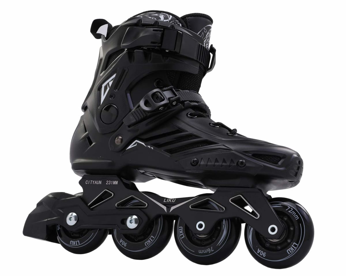 LIKU Black Professional Inline Skates Unisex Men 10,Women 11