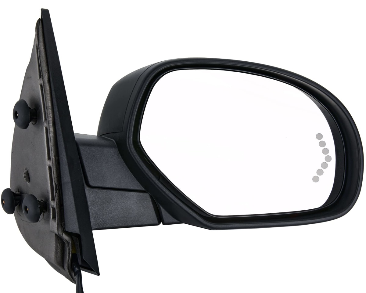 ZAPOSTS Side View Mirror Fit for 07-13 Chevy Silverado 1500 2500 HD 3500,for GMC Sierra 1500 2500 HD,Yukon/Yukon XL 1500-Black Power Heated Arrow Turn Signal Puddle Light Passenger Side Manual Folding