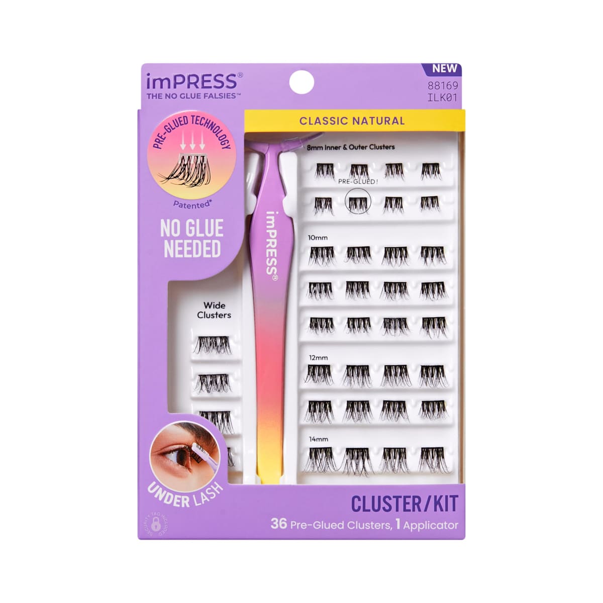 KISS imPRESS Press-On Falsies Eyelash Clusters - Natural - 20 Clusters