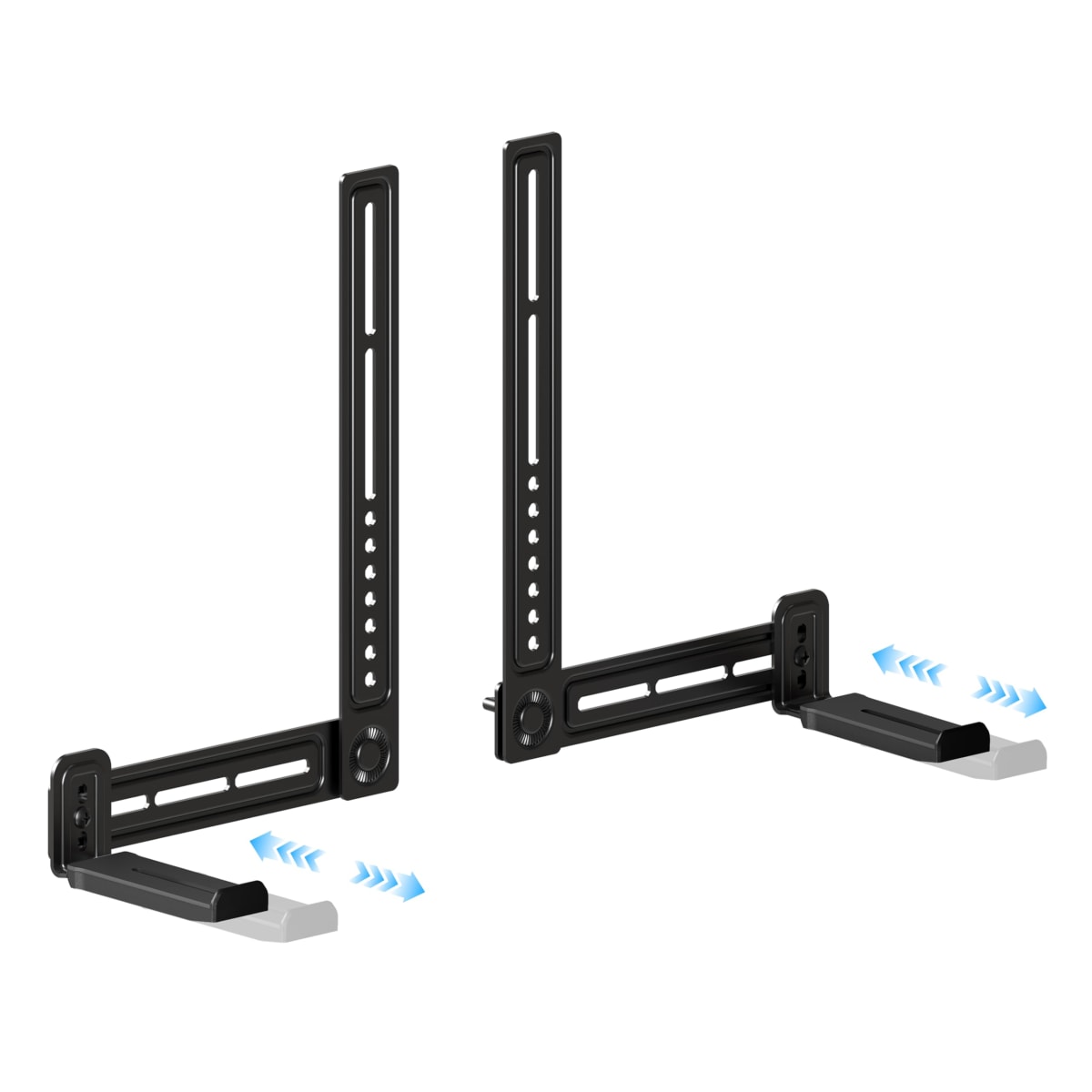 C YECEN Sound Bar Mounts Unter TV or Above TV, Height & Depth Adjustable Soundbar Mount,with Detachable Extension Arms and L-Brackets