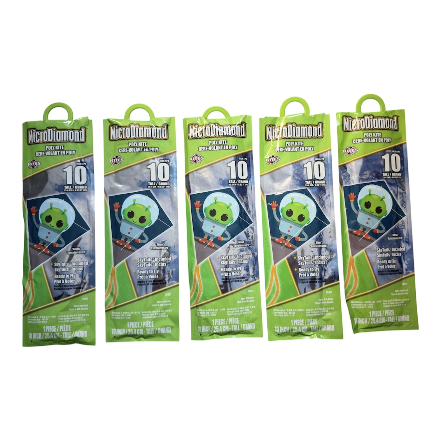 Micro Diamond Poly Kite - Alien - 5 Pack