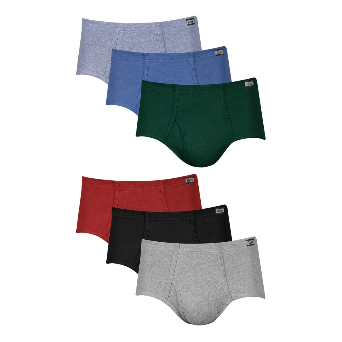 Hanes Men's 6-Pack Tagless No Ride Up Briefs with ComfortSoft Waistband, Assorted, Small