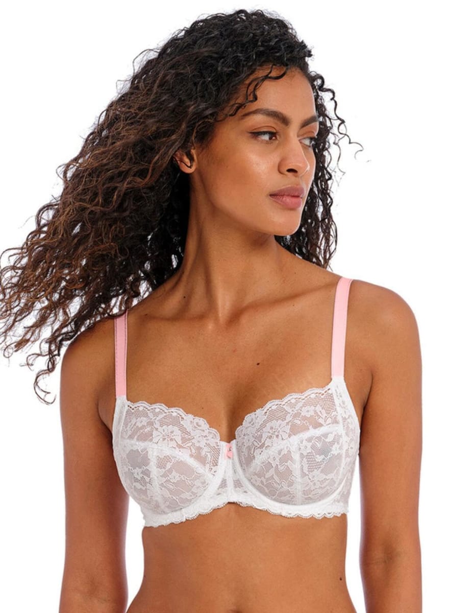 Freya Women's Offbeat Underwire Side Support Bra, White, 32HH