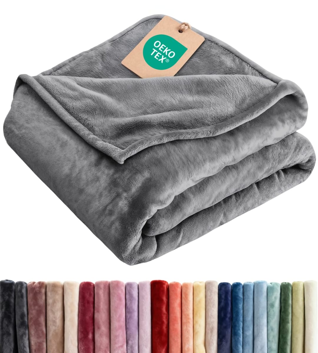 Ultra Soft Fleece Blanket Twin Size - Flannel Fleece Luxury Twin Blanket - Lightweight for Couch Bed Chair - Thick, Warm & Breathable - All Season Cozy Fuzzy, Anti-Static Microplush Bedding, Dark Grey