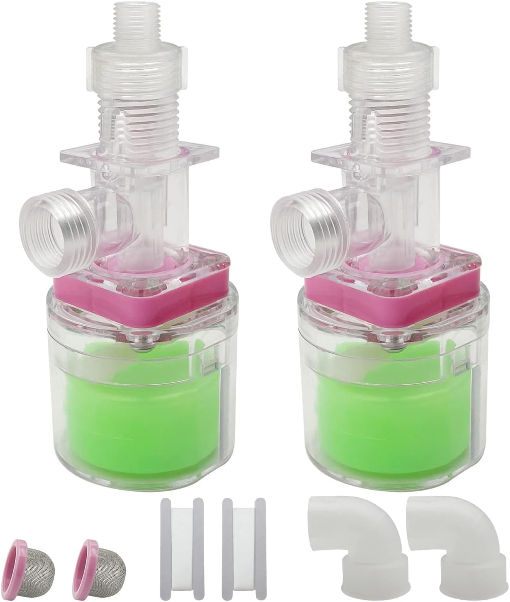Water Float Valve with Water Level Control for Traditional Water Tank (1/2" to 1/4" Adapter Up Inlet)