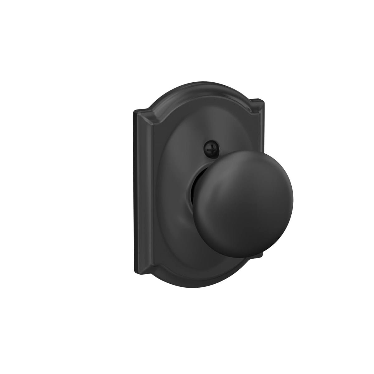 Schlage F170 PLY 622 CAM Plymouth Door Knob with Camelot Trim, One-Sided Non-Turning Dummy Handle, Matte Black