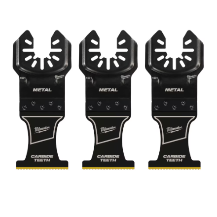 Milwaukee Tool OPEN-LOK 1-3/8 in. Carbide Universal Fit Extreme Metal Cutting Multi-Tool Oscillating Blade (48-90-1503)(3-Pack)