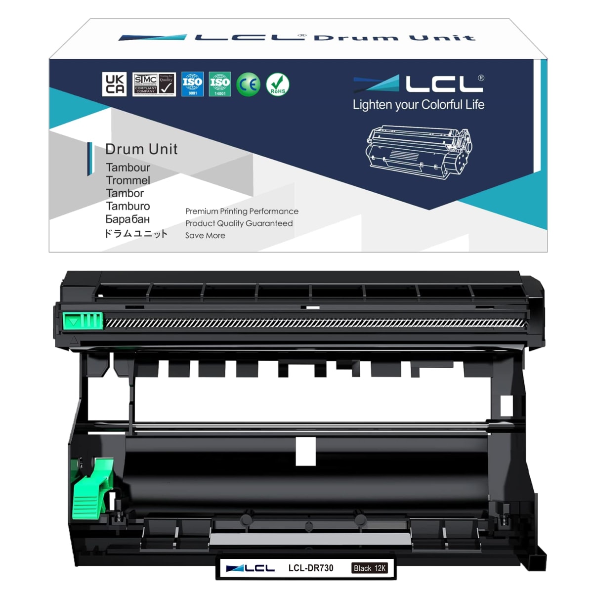LCL Compatible Drum Unit Replacement for DR730 12000 Pages HL-L2310D HL-L2350DW HL-L2370DN MFC-L2710DW (Black)