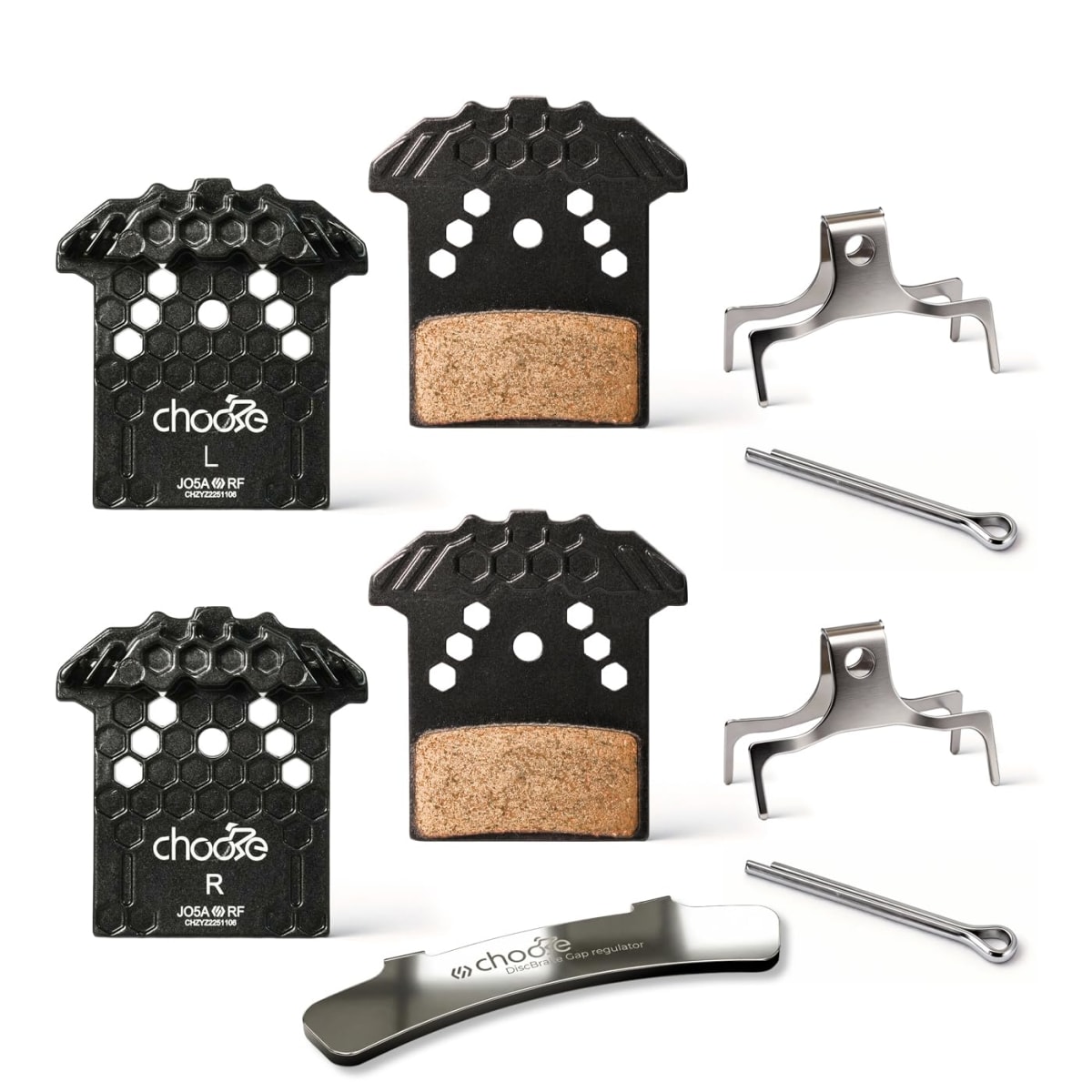 Chooee J05A-RF Bike Brake Pads,2 Pairs Disc Brake Pads for Shimano J04C J05A G05A G04S J02A J03A,Polymetallic Bicycle Brake Pads for Shimano XT XTR SLX Deore Brake Pad