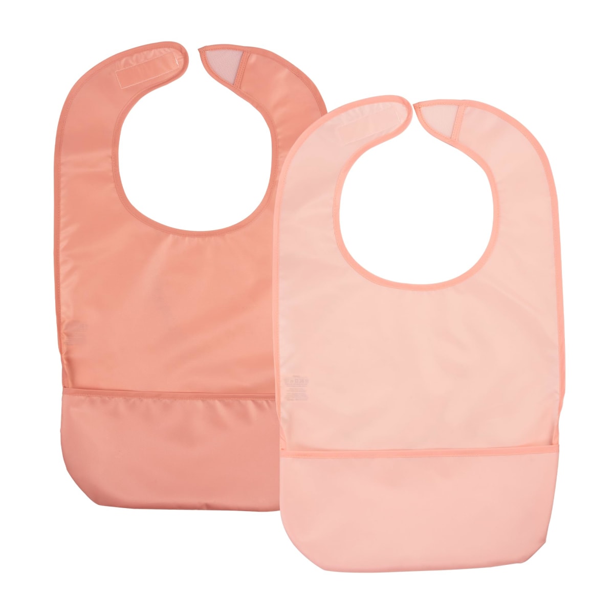 Tiny Twinkle 2 Pack of Premium Bibs for Adult Men, Women and Teens; Clothing Protector for Elderly and Special Needs Size Small (Peach, Terracotta)
