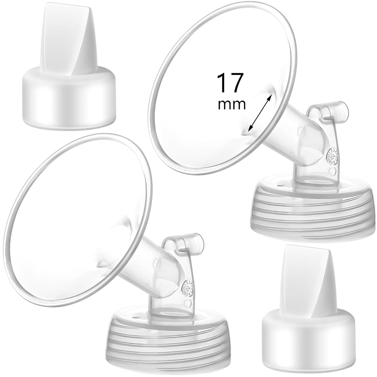 Momstouch 17mm Flange and Duckbill Valve Compatible with Spectra S1 S2 9 Plus Breastpump Replacement to Pump Parts, Not Original, Replace Accessories.